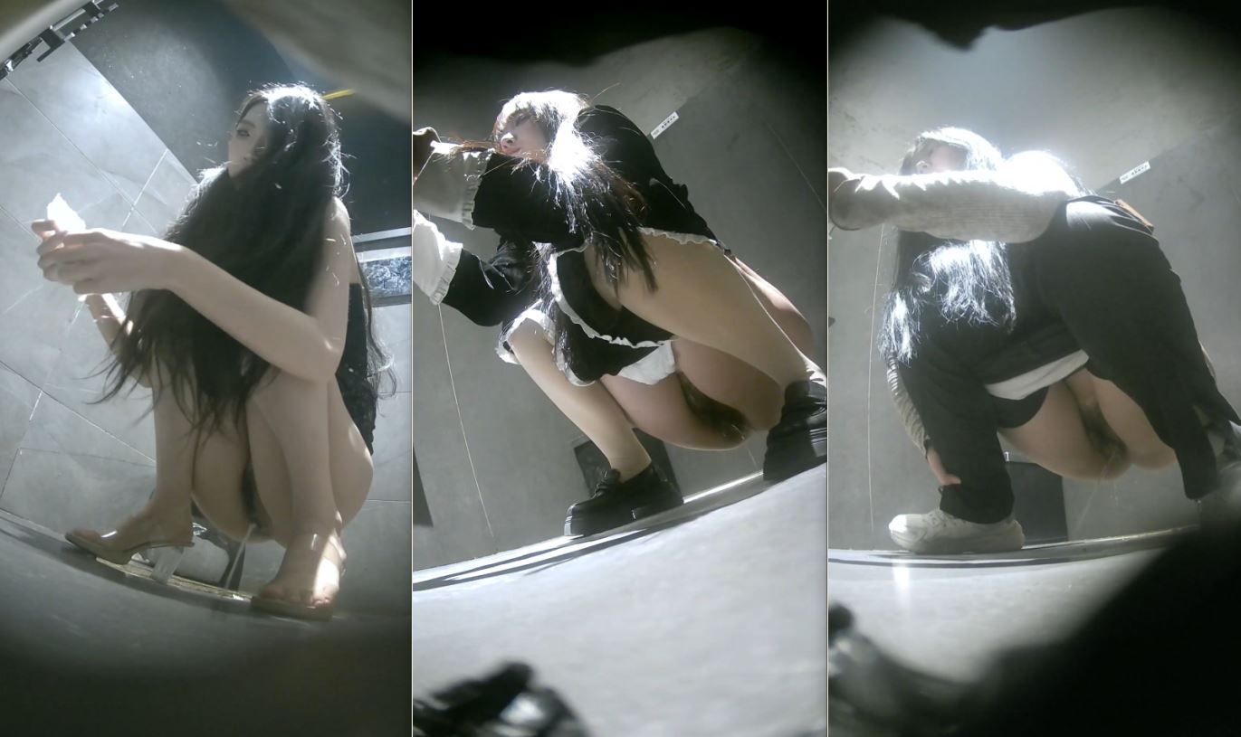 Hidden Cam Chinese Girls Squatting in Dramatic Lighting Close Up